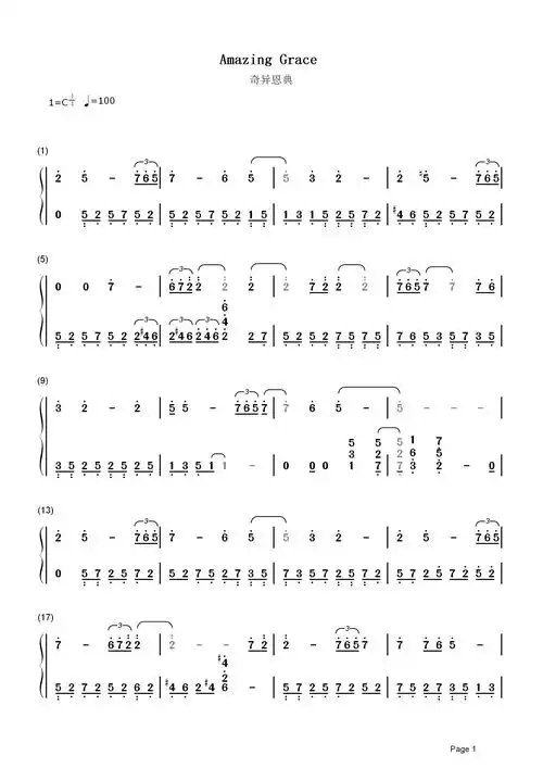 奇异恩典简谱 hayley westenra 坐在宝座上圣洁羔羊-歌谱网