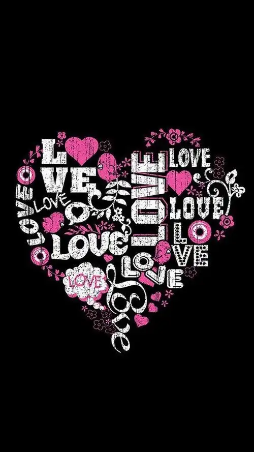 壁纸 心形 图案 文字 黑色