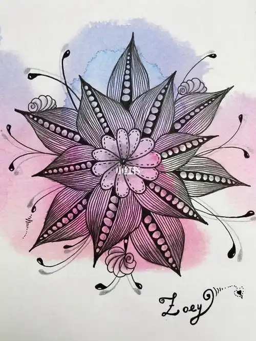 禅绕画黑白线条装饰画