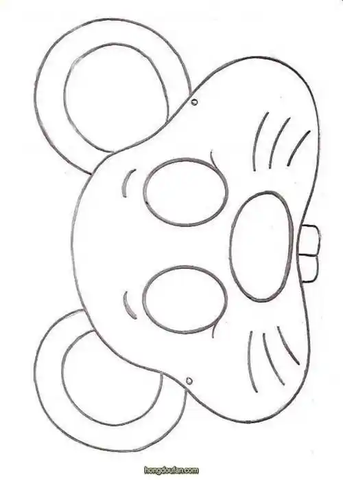 一起来做手工!老鼠面具可打印图片素材下载!-红豆饭小学生简笔画大全