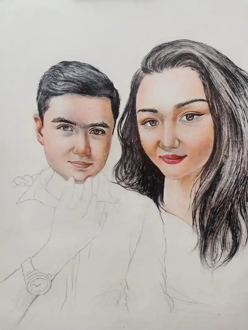 画画 #美术生 #人物肖像 彩铅笔画! - 抖音