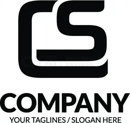 在白色 i>背 /i> i>景 /i>上隔离的首字母 i>cs /i> 几何强徽标矢量