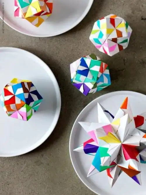 立体花球折纸作品欣赏