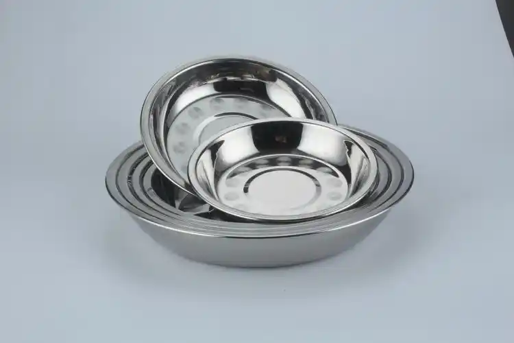 厂家直销 不锈钢加厚加深盘子家用饭菜盘子圆盘碟子批发16-26cm