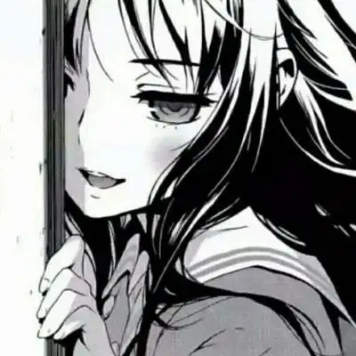 黑色丧女头像 黑白丧二次元女生头像