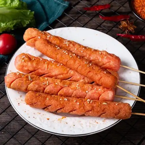 鸡肉淀粉火腿肠煎烤肠路边摊油炸煎烤肠纯铁板淀粉肠烧烤肠整箱