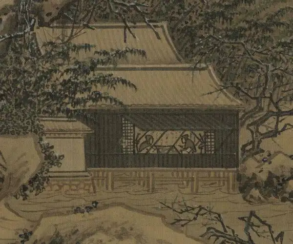 南宋·夏圭《雪堂客话图》局部