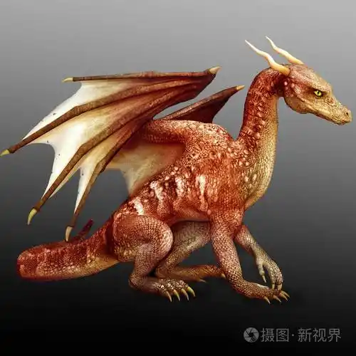 坐在cgi 梦幻龙的翅膀, 红色和金色