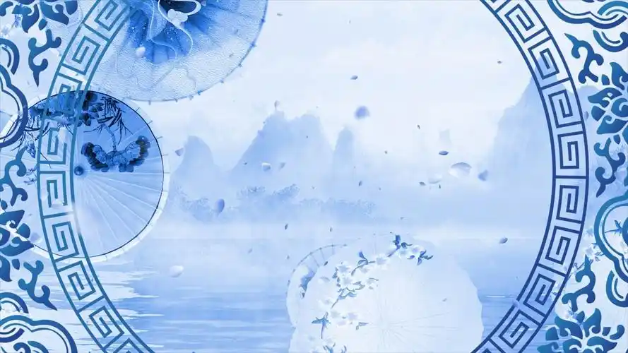 4k水墨古风青花瓷背景青花瓷视频背景青花瓷背景[mp4 gif]
