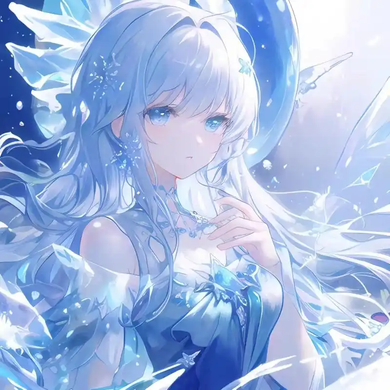 冰蓝色系动漫头像