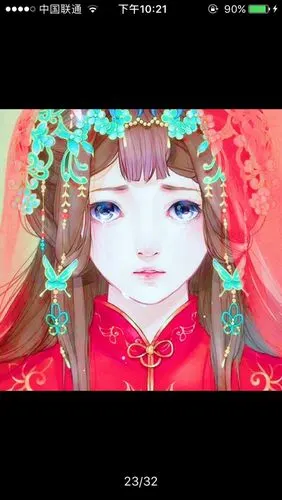 古风 少女 蓝眼 嫁衣 悲伤