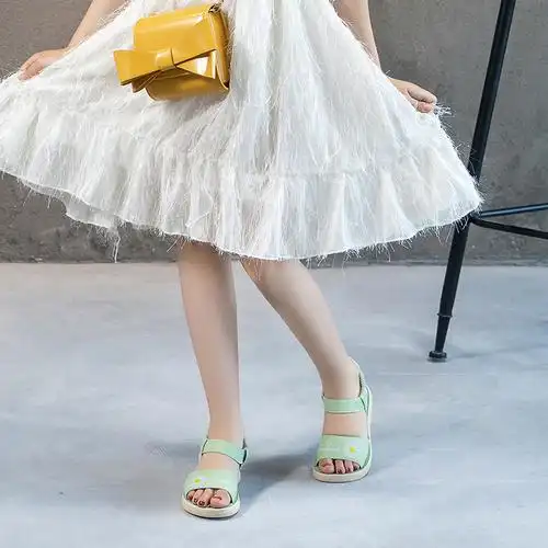 小学生女孩子夏季10中大童11女童12运动13软底14凉鞋15岁32码a978粉色