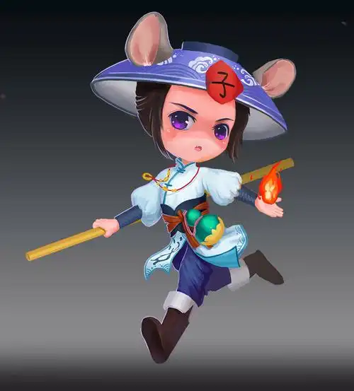 游戏原画生肖拟人子鼠卯兔