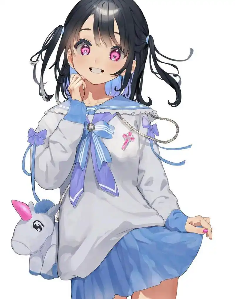 黑发蓝瞳美少女97  twi: mashirokta 676767