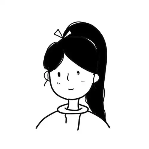 高马尾简笔画小头像