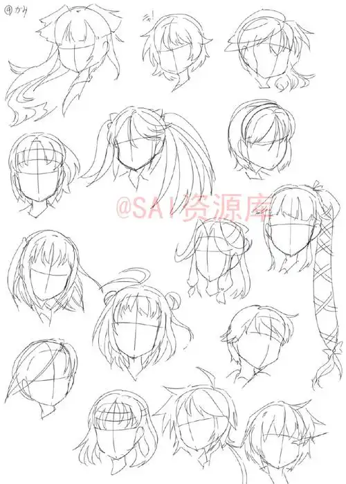 动漫头发发际线的画法