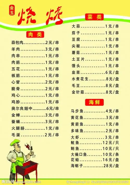 烧烤菜单设计图__海报设计_广告设计_设计图库_昵图网nipic.com