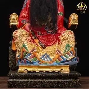 高端一贴b斋保生大帝佛像吴夲吴真人香樟木雕心金精品神像摆件奢