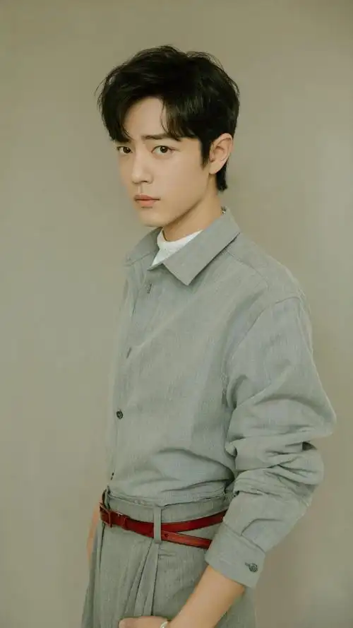 肖战灰白搭配帅气清爽写真