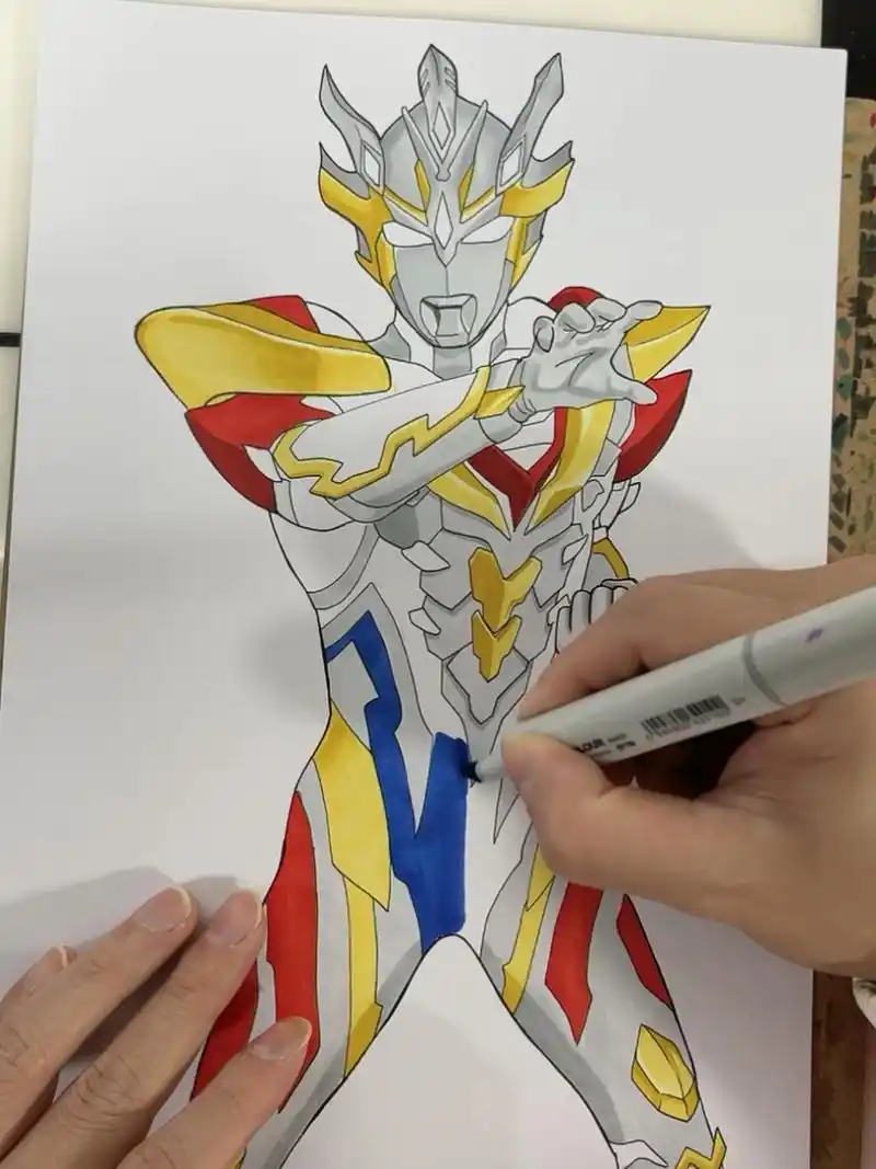 马克笔上色全过程 奥特曼系列上色之泽塔天爪