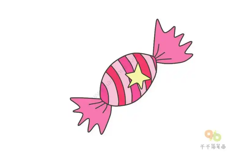 糖果简笔画步骤图