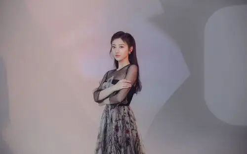 景甜黑纱裙性感写真桌面壁纸