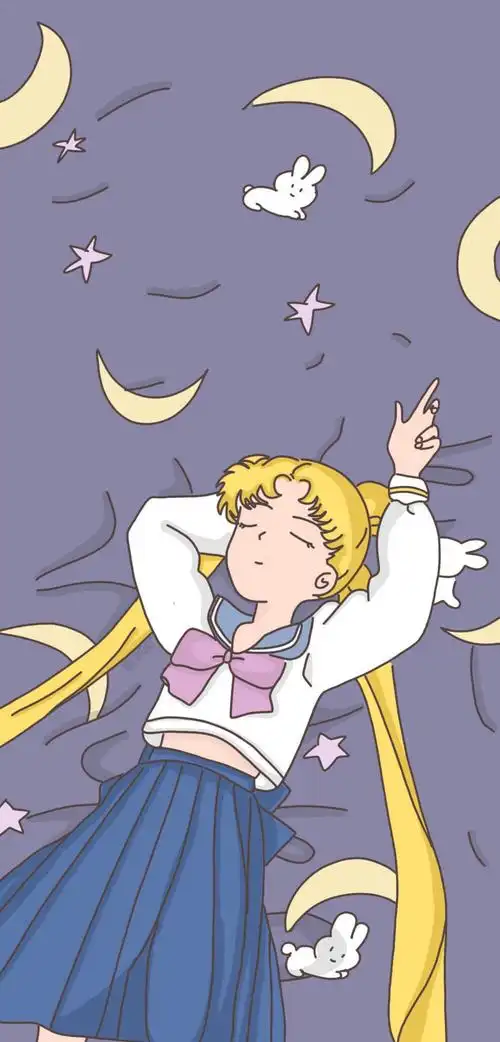 动漫壁纸 - 美少女战士插画 素材 ins 韩系 可爱 简约 手绘 动漫 锁屏