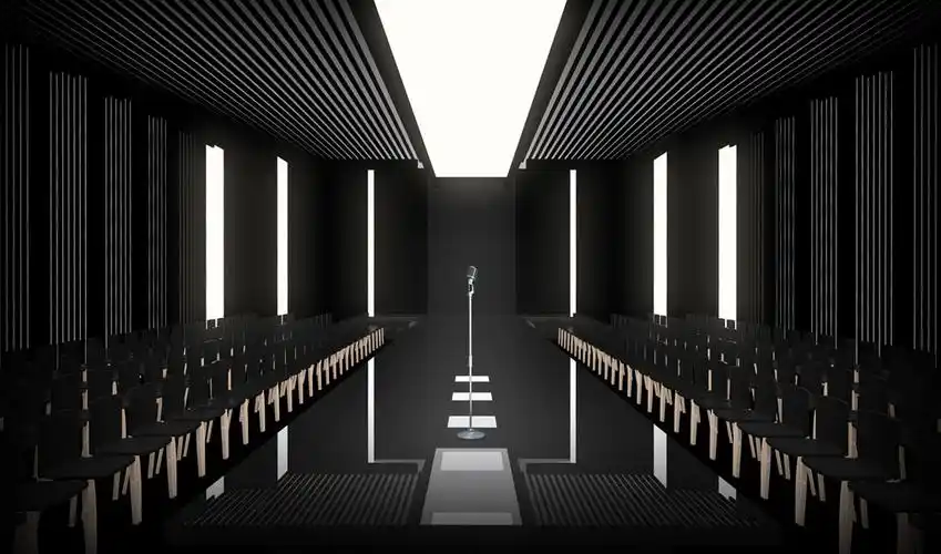 t型舞台上的话筒