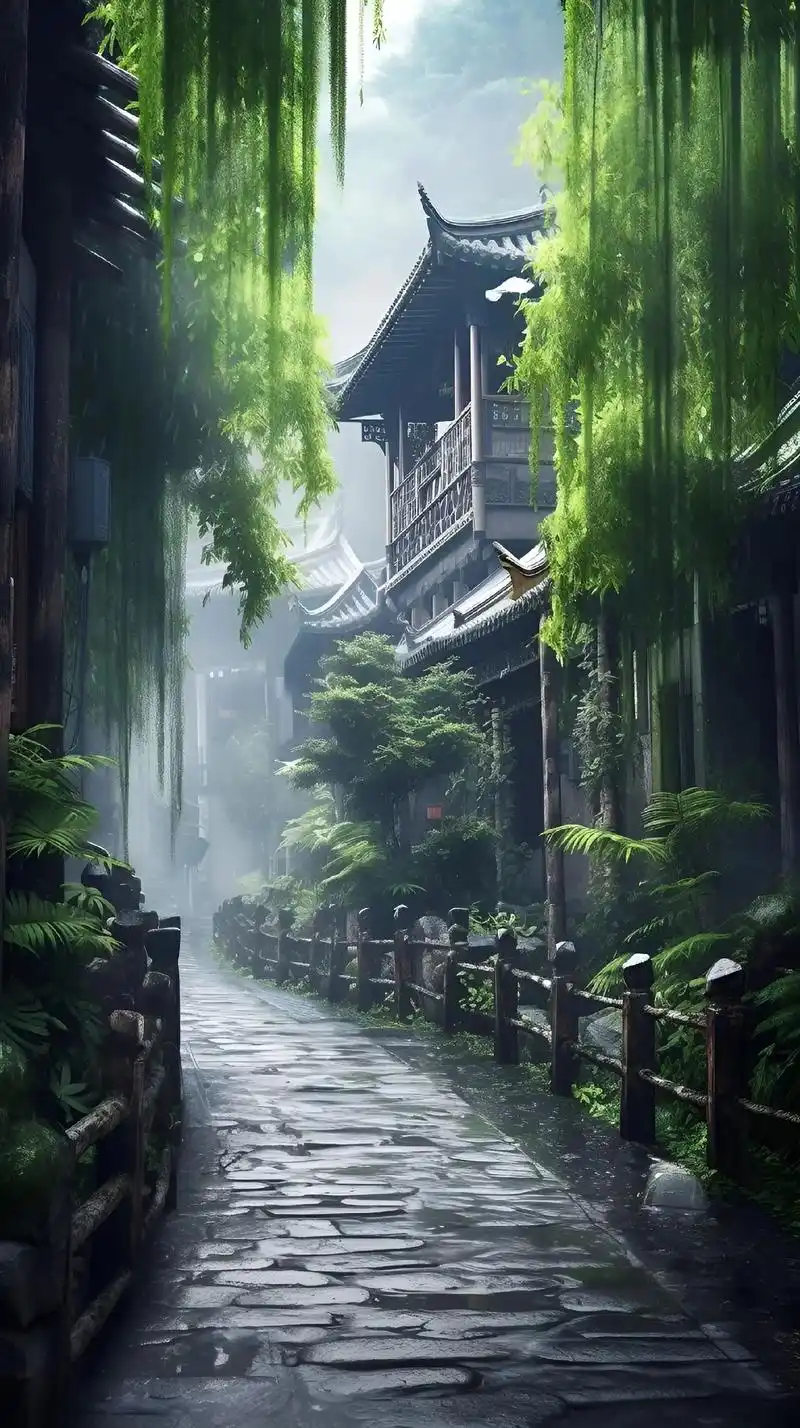 古香古色的巷子,让人沉迷其中.#ai绘画 #江南烟雨色 #治 - 抖音