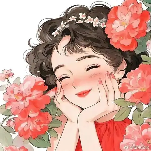 笑容治愈花瓣女生头像