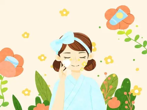 手绘卡通美容护理按摩敷面膜插画元素