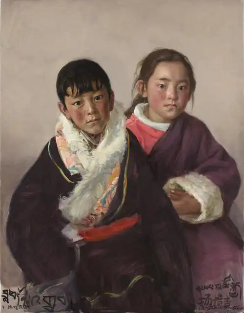 2016姐弟90x70cm (1) - 2016油画 - 相册 - 于小冬 - 雅昌博客频道
