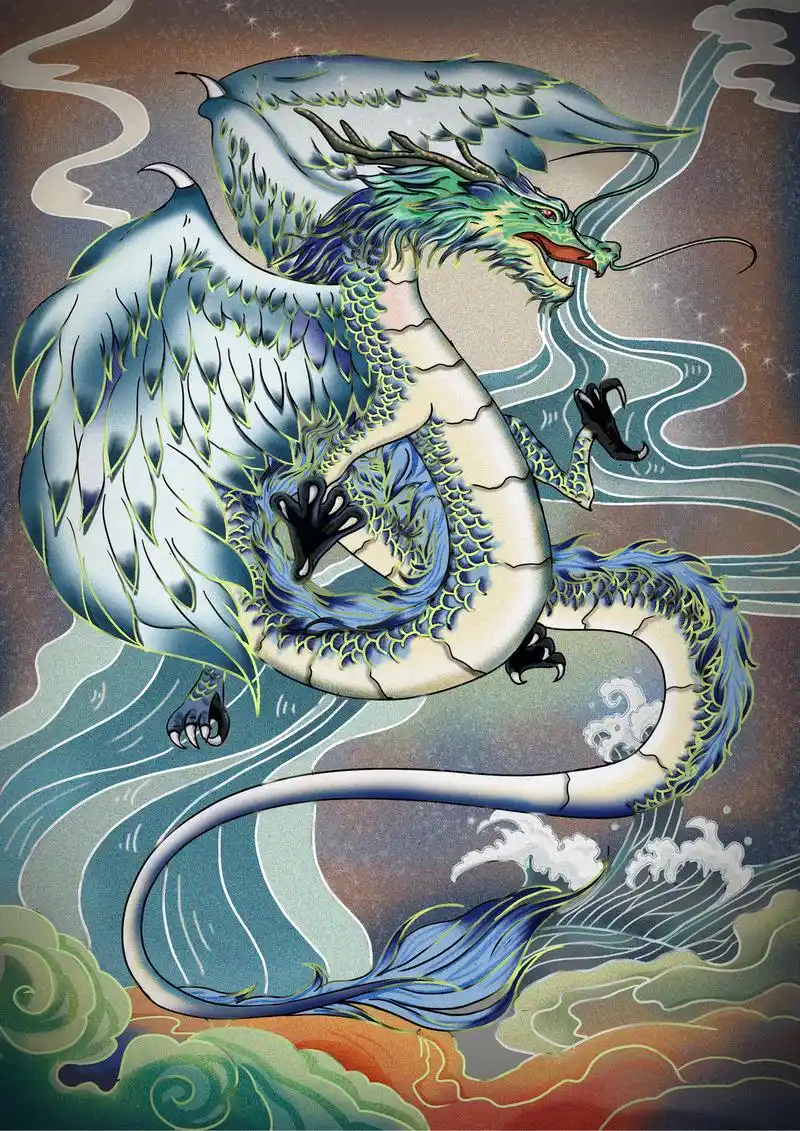 山海经应龙_涂小柒__插画师作品_涂鸦王国gracg.com