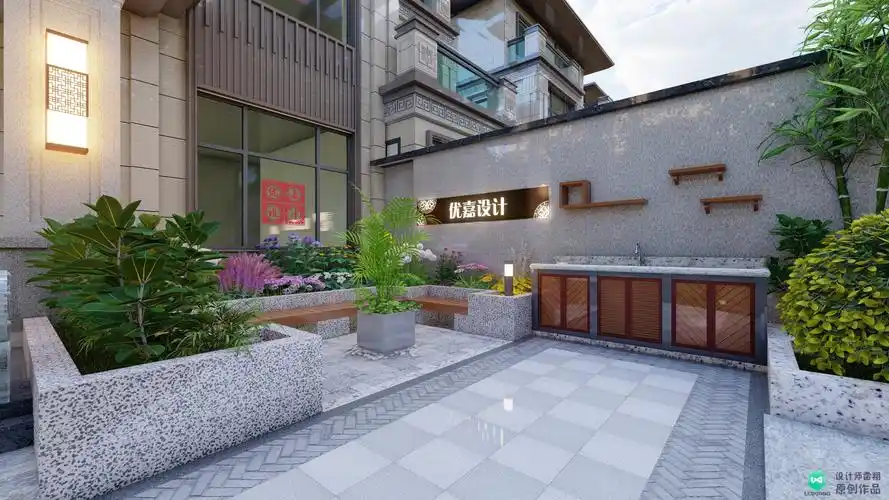 农村庭院设计实景图(100平米小庭院绿化设计)