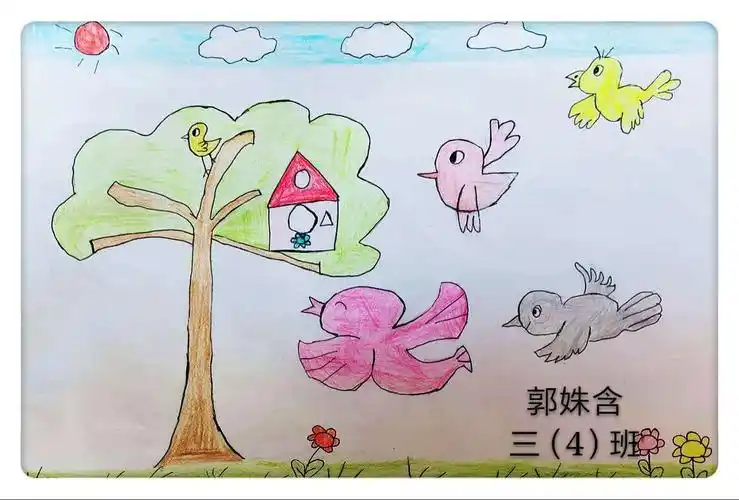 三年级美术作业《曲曲直直》作品欣赏