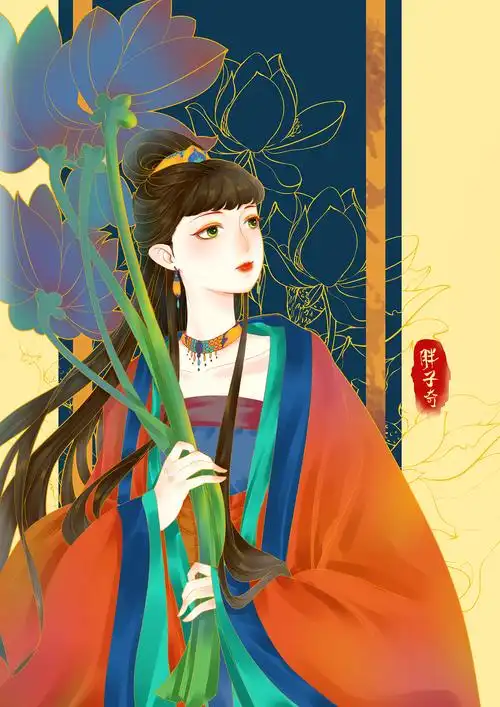 古风美人插画封面