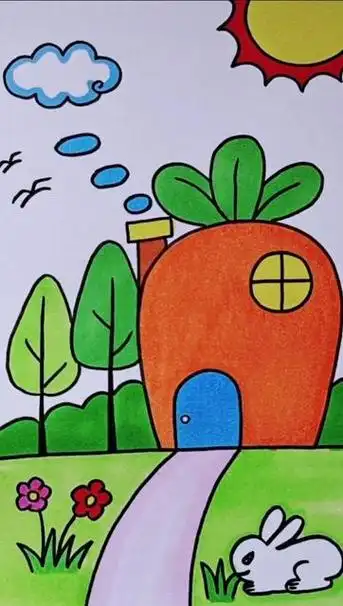 胡萝卜房子简笔画