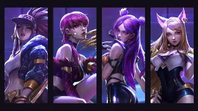 图为英雄联盟推出的kda女团皮肤