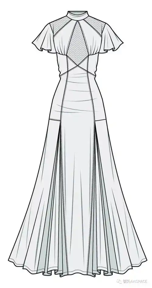 服装款式图上百款连衣裙平面款式图线稿专题