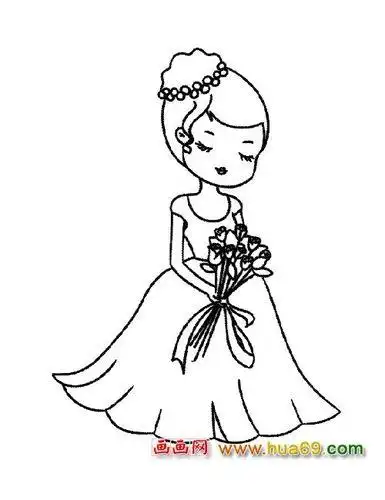 简笔画幸福的新娘1