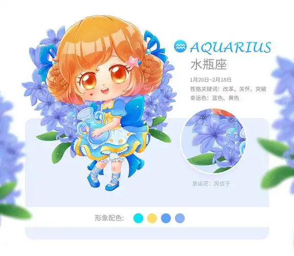 《12星座小姐姐q版形象》