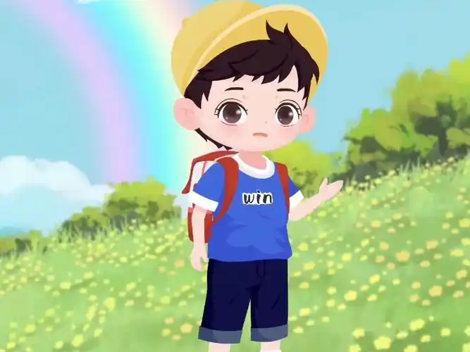 原创可爱小学生形象二维动画人物透明背景课件素材