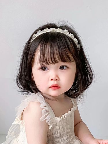 波波头儿童假发女可爱短直发逼真空气刘海公主宝宝内扣微卷发型