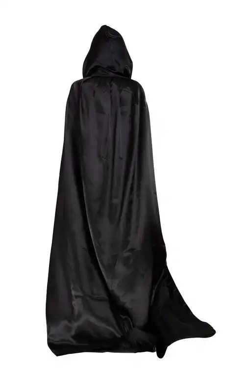 万圣节舞会服装 黑色死神斗篷披风连帽 cosplay吸血鬼巫师袍 包邮