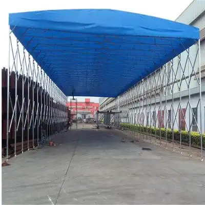 户外伸缩式遮阳遮雨棚 厂区通道物流园区车库篷