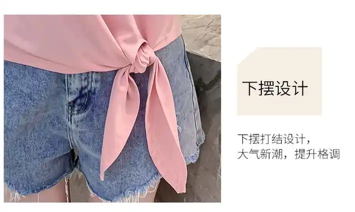 实拍 无袖t恤女夏季短款设计感不规则下摆打结法式泡泡袖上衣 - 17网