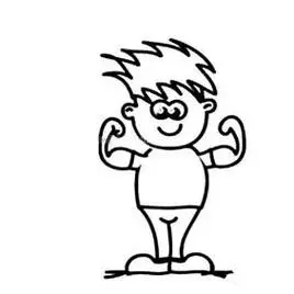 画肌肉的简笔画强壮男人简笔画更强壮的男人攻击的小人物的卡通图片