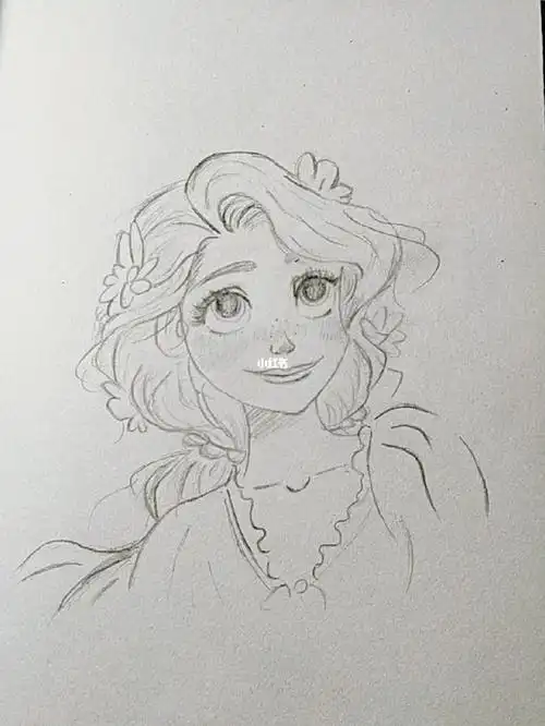 乐佩手绘这个迪士尼公主是真好看