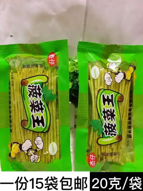 零食丨小时候吃的一种绿色辣条