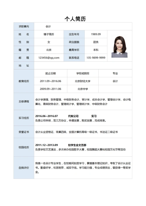 2021免费简历模板最新下载动态